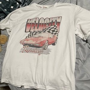 Please message me before buying - Romwe white velocity racing shirt - size: S